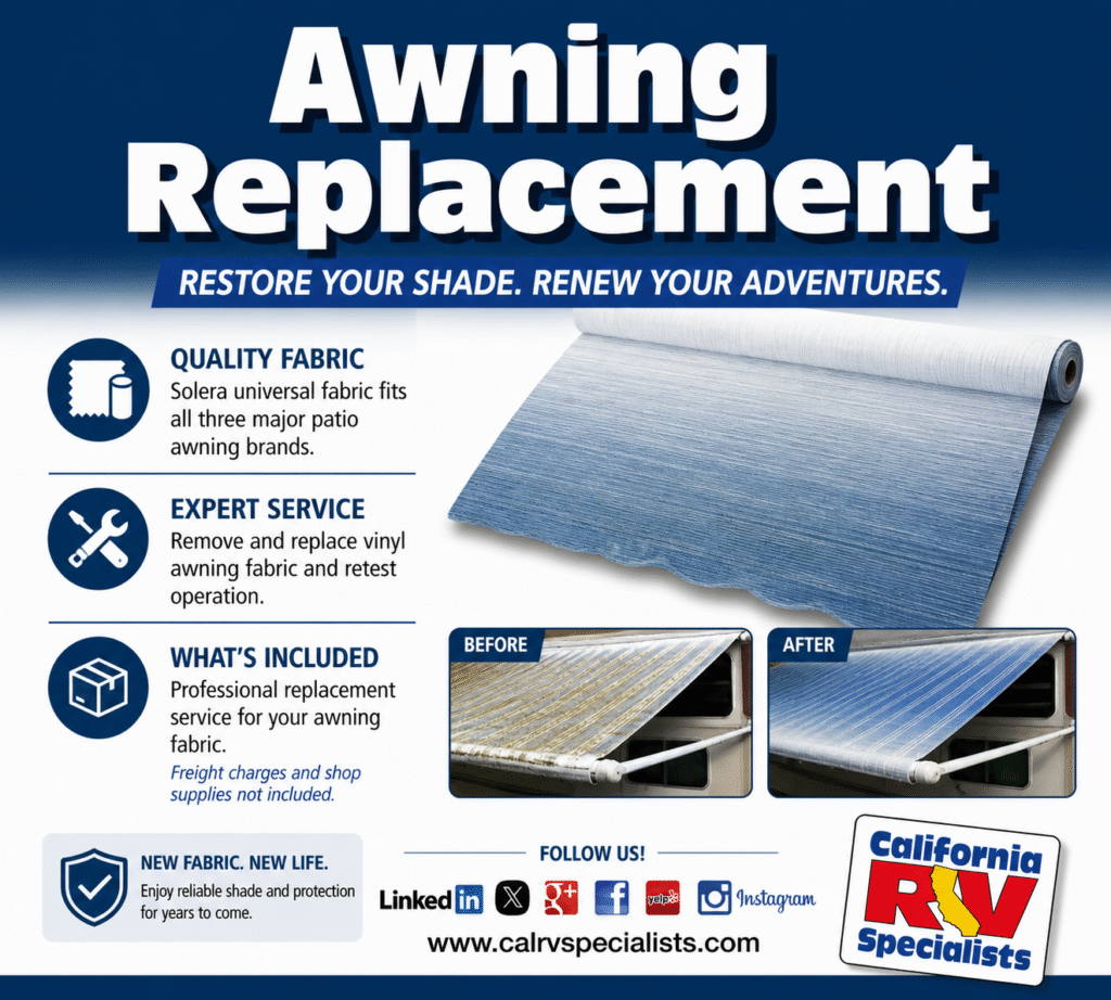 awning replacement fabric - California RV Specialists