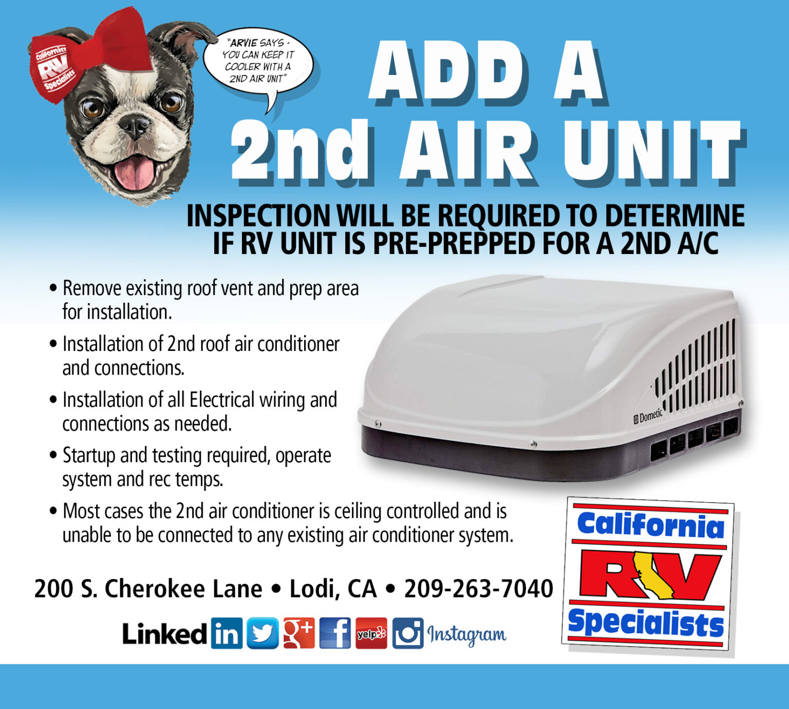 Adding A Second Ac Unit To Rv RV Roof Air Conditioner - Adding 2nd Unit - California RV Specialists