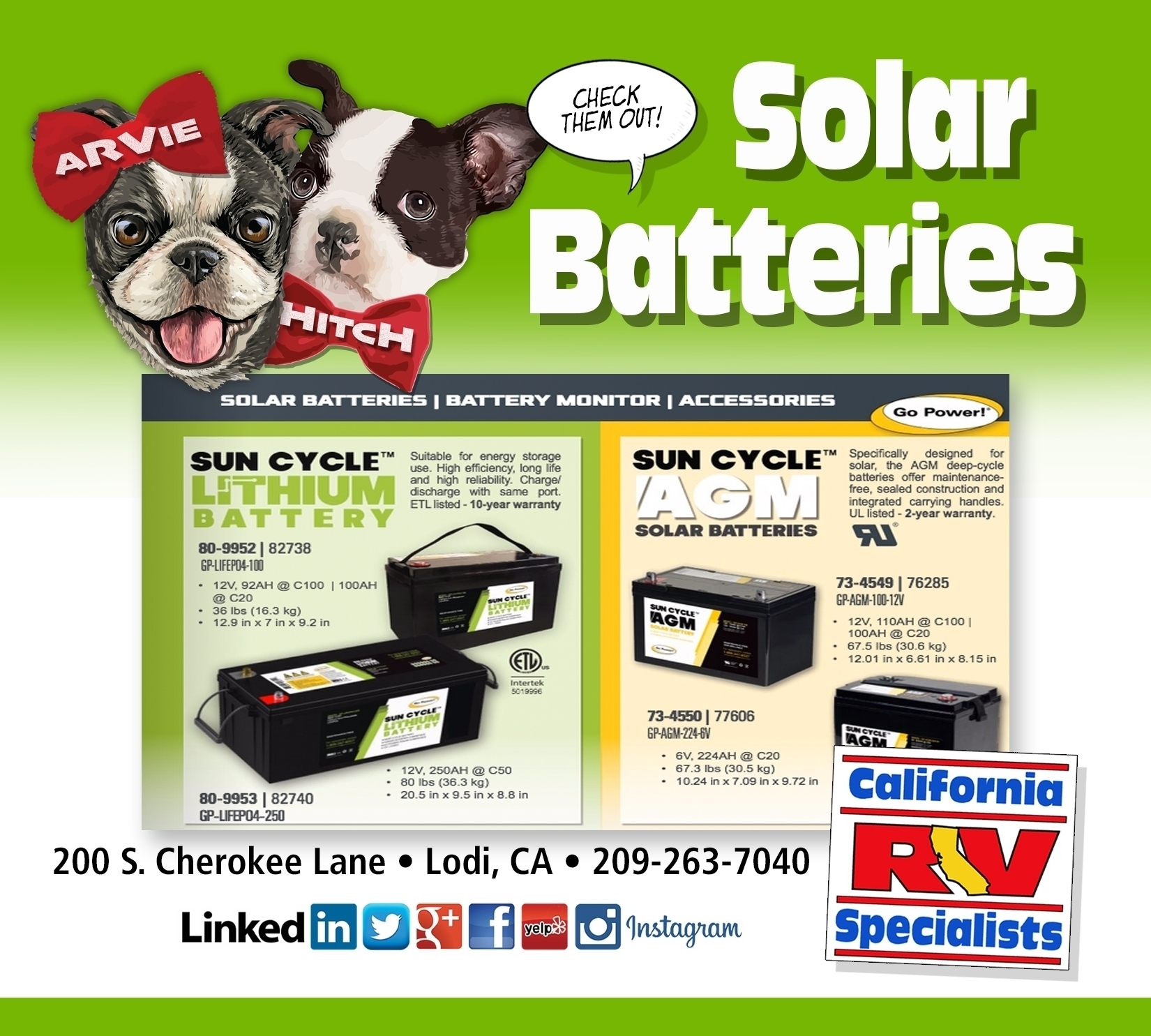 Solar RV Batteries Sales & Parts California RV Specialists