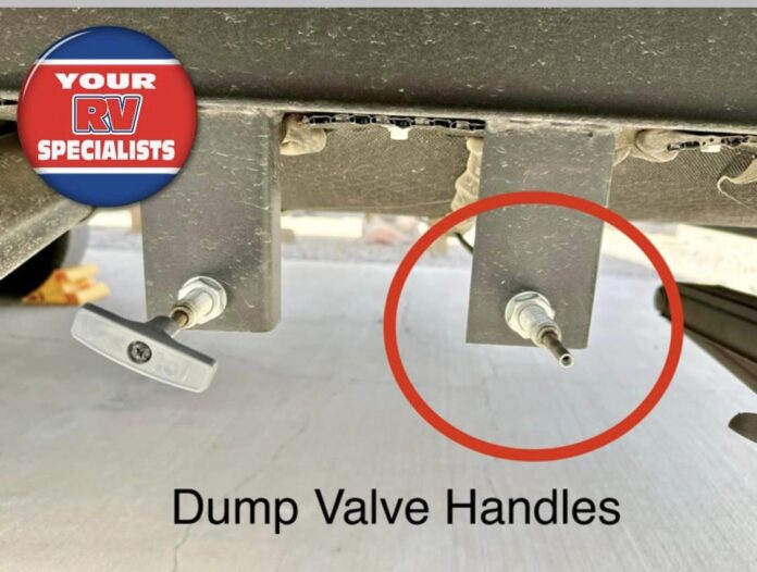 Preventing dump valve handles from coming loose in travel