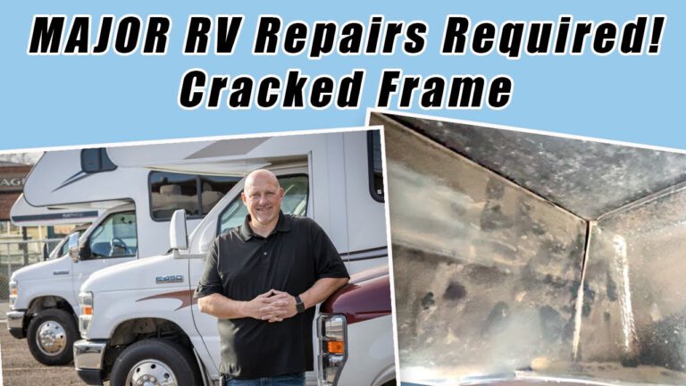 MAJOR RV repairs required for this cracked fifth wheel frame!