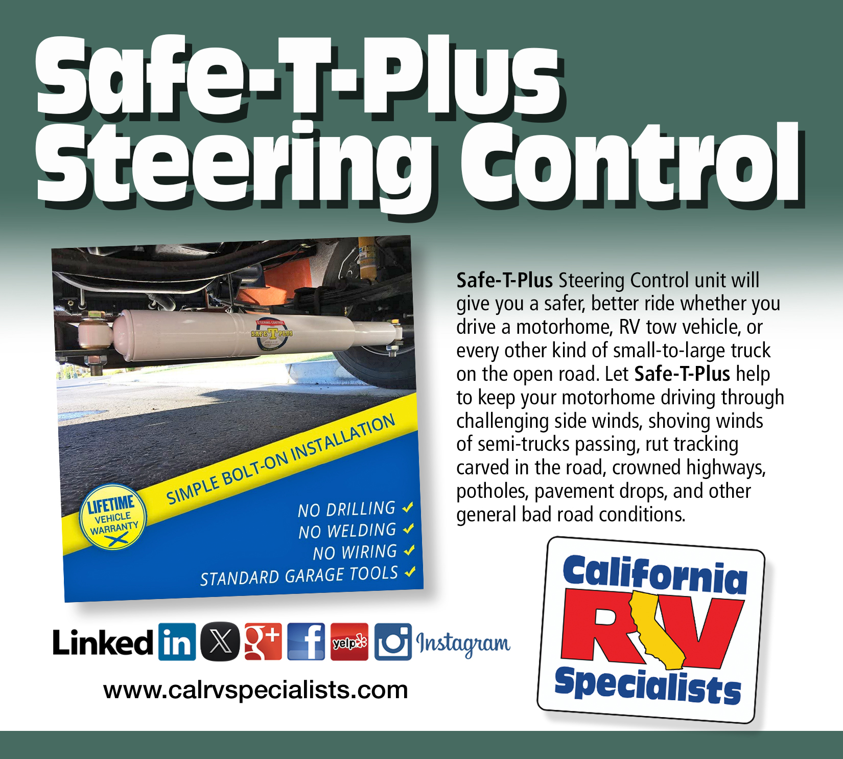 Safe-T-Plus Steering Control Installation | California RV Specialists