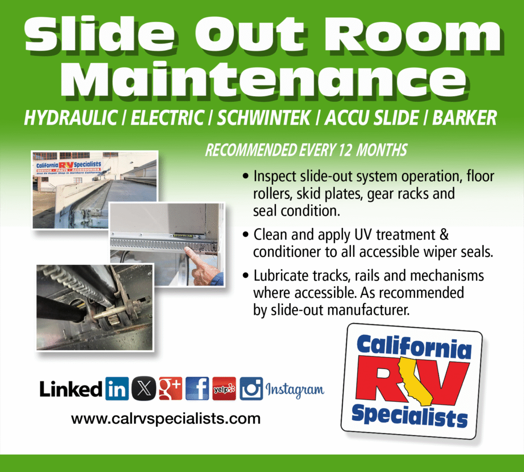 Slide Out Maintenance - California RV Specialists