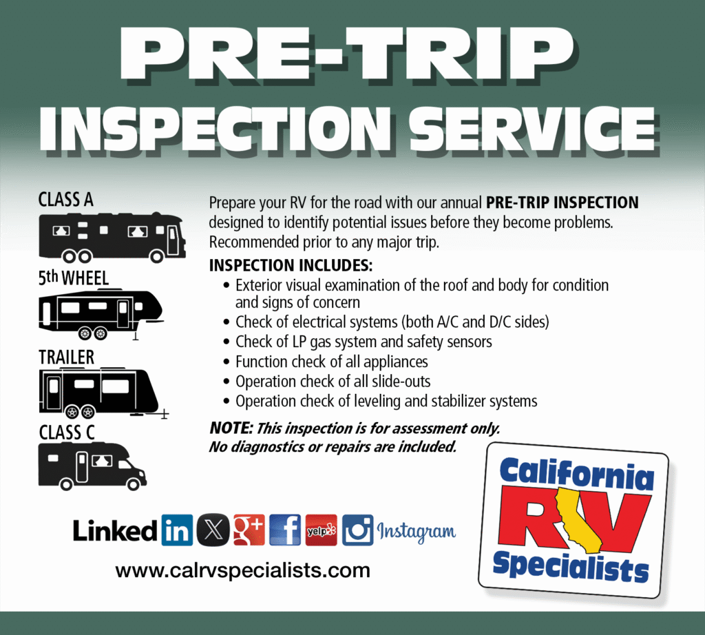 pre trip inspection - California RV Specialists