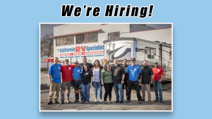 NOW HIRING RV SOLAR INVERTER INSTALLATION APPRENTICE