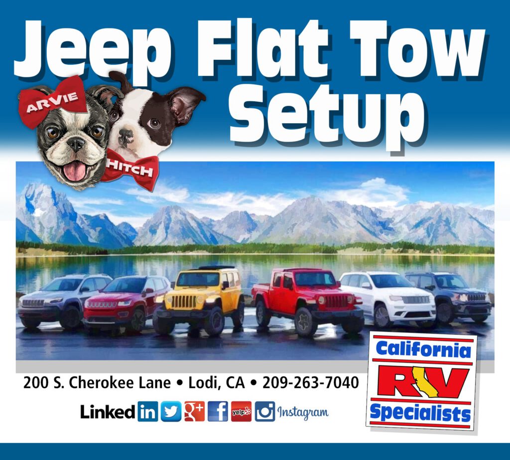 Jeep Flat Tow setup Ad - California RV Specialists