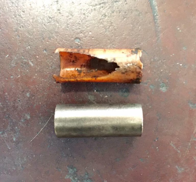 Worn RV Leaf Spring Hanger Bushing