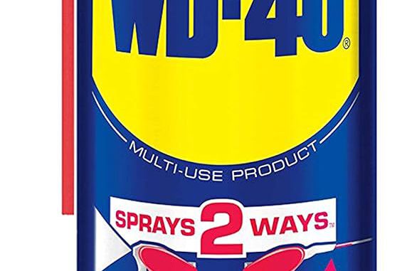 WD-40 multi-use spray can with a red straw attached for precision application